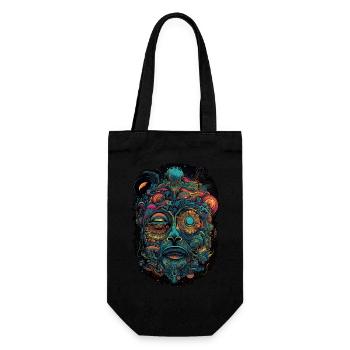 Trippy Explosion - Psychedelisches Motiv - Geschenkbeutel für Flaschen - Schwarz - Vorne