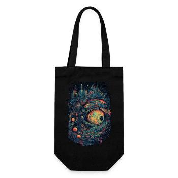 Trippy Explosion - Psychedelisches Motiv - Geschenkbeutel für Flaschen - Schwarz - Vorne