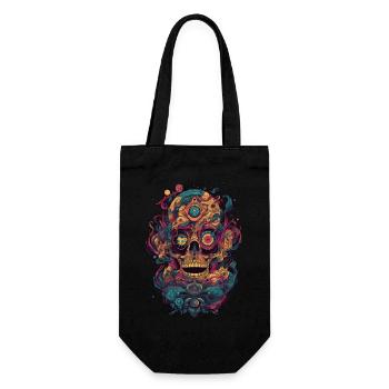 Crâne psychédélique surréaliste - Sac à bouteille - noir - Devant