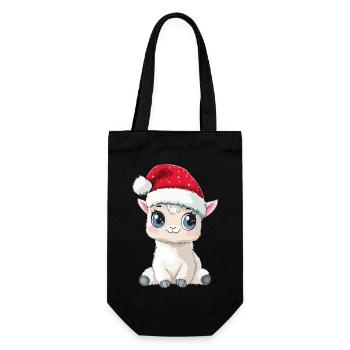 Alpaca Christmas Cute Cute Llama Christmas - Gift Bag for Bottles - black - Front