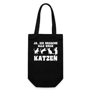 Cat Animal Cats Gift - Gift Bag for Bottles - black - Front