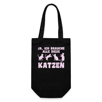 Chat Animal Chats Cadeau - Sac à bouteille - noir - Devant