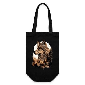 Loup Tête de Loup Forêt Nature Nature Montagnes Nature Sauvage Soleil - Sac à bouteille - noir - Devant