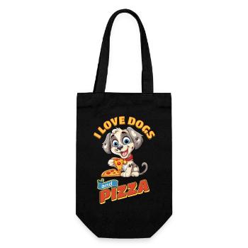 Dog I Love Dogs And Pizza Funny Funny Humor - Gift Bag for Bottles - black - Front