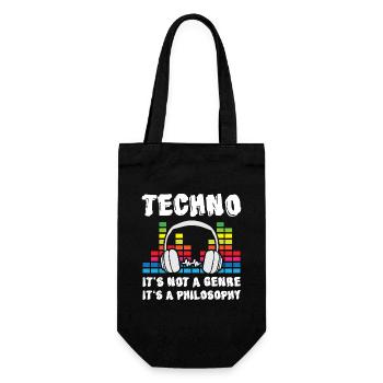 Techno Music not Genre but Philosophy - Gift Bag for Bottles - black - Front