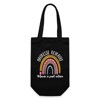 Maitresse retraitée mamie à part entière cadeau - Sac à bouteille - noir - Devant