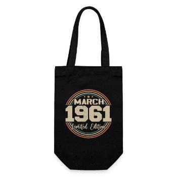 Tolles Geschenk zum Geburtstag seit März 1961 - Geschenkbeutel für Flaschen - Schwarz - Vorne