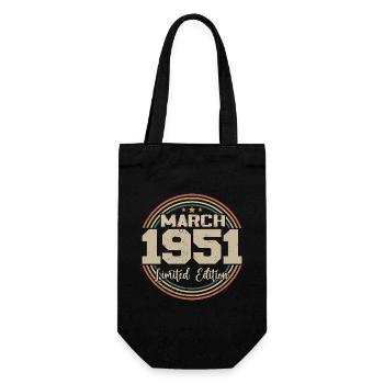 Awesome seit März 1951 Geburtstag 1951 Geschenk - Geschenkbeutel für Flaschen - Schwarz - Vorne