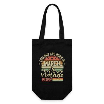 The Legends Are Born In March 2022 Vintage Gift - Gift Bag for Bottles - black - Front