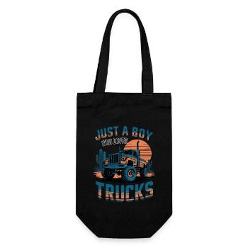 Juste un garçon qui aime les camions - Sac à bouteille - noir - Devant