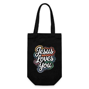 Jésus vous aime ! - Sac à bouteille - noir - Devant