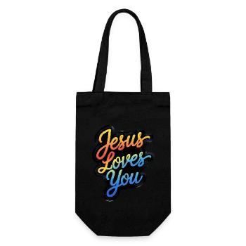 Jésus vous aime ! - Sac à bouteille - noir - Devant
