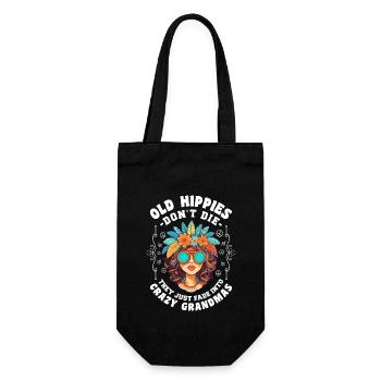 Old Hippies Don't Die Fade Into Crazy Grandmas - Sac à bouteille - noir - Devant
