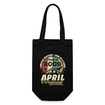 Retro Nées En Avril 2009 Cadeau anniversaire 2009 - Sac à bouteille - noir - Devant