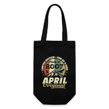 Retro Nées En Avril 2007 Cadeau anniversaire 2007 - Sac à bouteille - noir - Devant