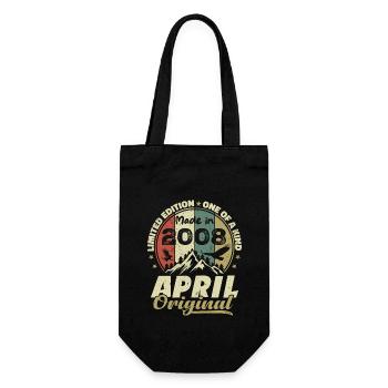 Retro Nées En Avril 2008 Cadeau anniversaire 2008 - Sac à bouteille - noir - Devant