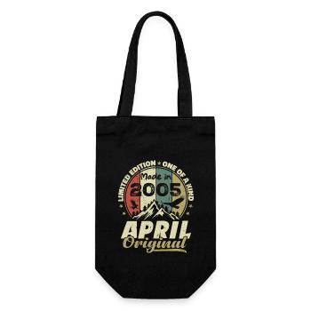 Retro Nées En Avril 2005 Cadeau anniversaire 2005 - Sac à bouteille - noir - Devant