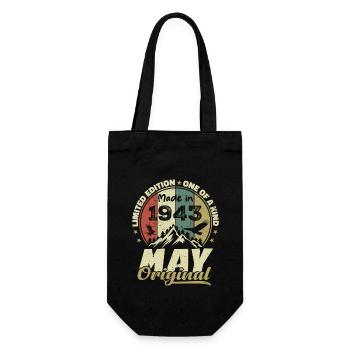 Vintage Anniversary Gift Made in May 1943 - Gift Bag for Bottles - black - Front