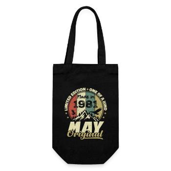 Cadeau Anniversaire Millésime Fabriqué en Mai 1981 - Sac à bouteille - noir - Devant