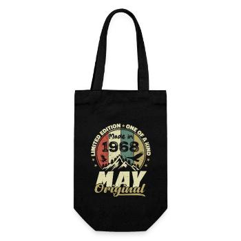 Vintage Anniversary Gift Made in May 1968 - Gift Bag for Bottles - black - Front