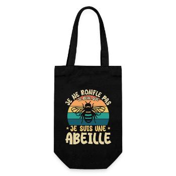 Je ne ronfle pas je rêve que je suis une abeille - Sac à bouteille - noir - Devant