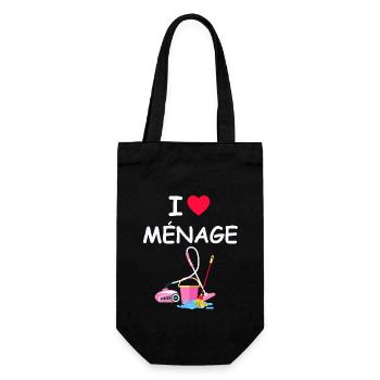 Humour Faire Le Ménage - Sac à bouteille - noir - Devant
