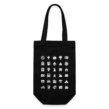 Travel Icons Travel Symbols Without Words Talk Voya - Gift Bag for Bottles - black - Front
