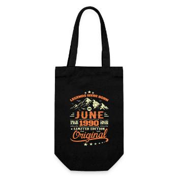 Juin 1990 Original Nées En Juin 1990 Anniversaire - Sac à bouteille - noir - Devant