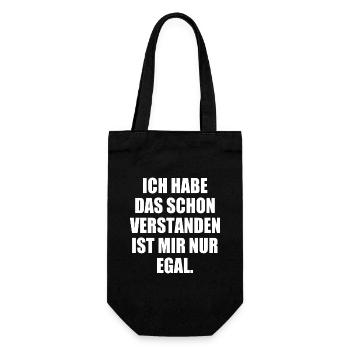 ich habe das schon verstanden ist mir nur egal - Geschenkbeutel für Flaschen - Schwarz - Vorne