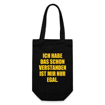 ich habe das schon verstanden ist mir nur egal - Geschenkbeutel für Flaschen - Schwarz - Vorne