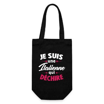 Je suis une Italienne qui déchire - Sac à bouteille - noir - Devant