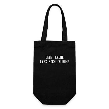 lebe, lache, lass mich in ruhe - Geschenkbeutel für Flaschen - Schwarz - Vorne