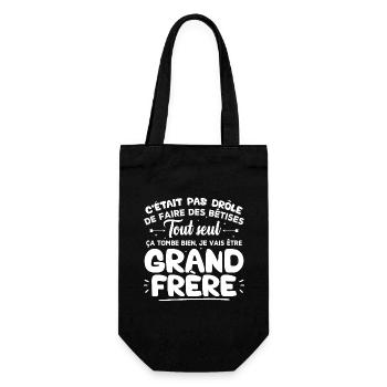 Je vais être grand frèr - Sac à bouteille - noir - Devant