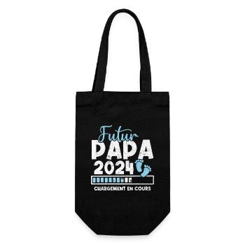 Futur papa 2024 chargement en cours - Sac à bouteille - noir - Devant