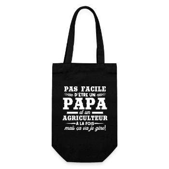 Papa et un agriculteur - Sac à bouteille - noir - Devant