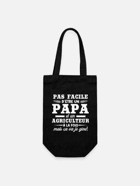 Papa et un agriculteur - Sac à bouteille - noir