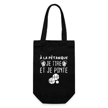 A la pétanque je tire et je pinte - Sac à bouteille - noir - Devant