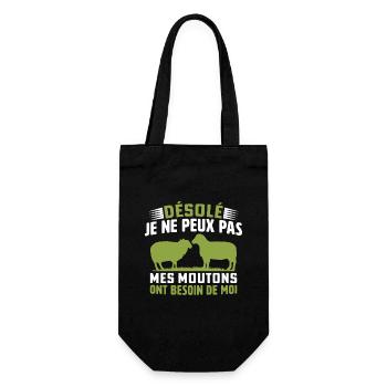 mes moutons ont besoin de moi t-shirt mouton - Sac à bouteille - noir - Devant