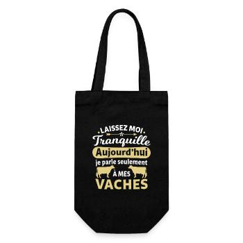 laissez moi tranquille je parle à mes vaches - Sac à bouteille - noir - Devant