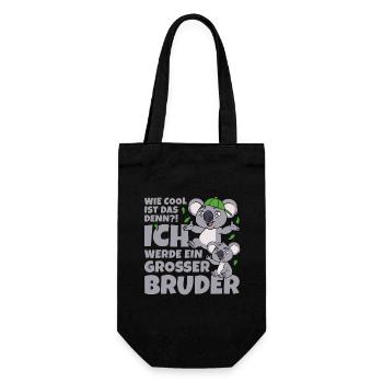 Koalabär Koala Geschwister cooler großer Bruder - Geschenkbeutel für Flaschen - Schwarz - Vorne