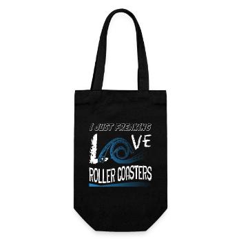I Just Freaking Love Roller Coaster - Geschenkbeutel für Flaschen - Schwarz - Vorne