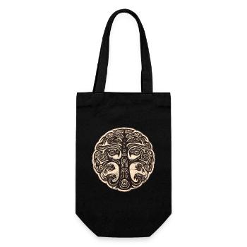 Lebensbaum Haida Indianer Symbol Tiere Vögel Baum - Geschenkbeutel für Flaschen - Schwarz - Vorne