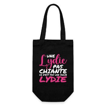 Eine nicht langweilige LYDIE ist keine echte LYDIE - Geschenkbeutel für Flaschen - Schwarz - Vorne