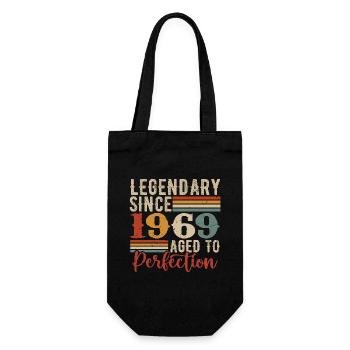 Legendär seit 1969. Geburtstagsgeschenk 1969 - Geschenkbeutel für Flaschen - Schwarz - Vorne