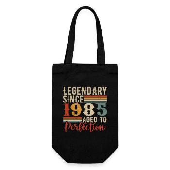 Legendär seit 1985. Geburtstagsgeschenk 1985 - Geschenkbeutel für Flaschen - Schwarz - Vorne