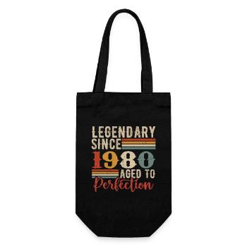 Legendär seit 1980. 1980-Geburtstagsgeschenk - Geschenkbeutel für Flaschen - Schwarz - Vorne