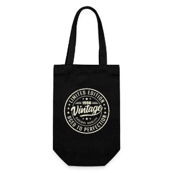 Jahrgang 1998 Geschenk 1998 Retro Geburtstag 1998 - Geschenkbeutel für Flaschen - Schwarz - Vorne