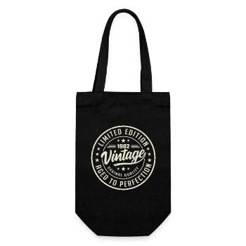 Vintage 1982 Gift 1982 Retro Birthday 1982 - Gift Bag for Bottles - black - Front