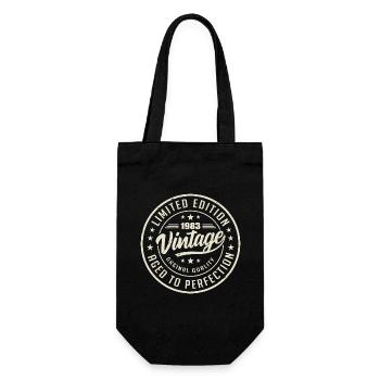 Vintage 1983 Gift 1983 Retro Birthday 1983 - Gift Bag for Bottles - black - Front
