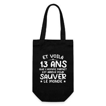 13 Year Old Gift 13 Year Old Original Gift Men 13 Year Old - Gift Bag for Bottles - black - Front
